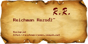 Reichman Rezső névjegykártya